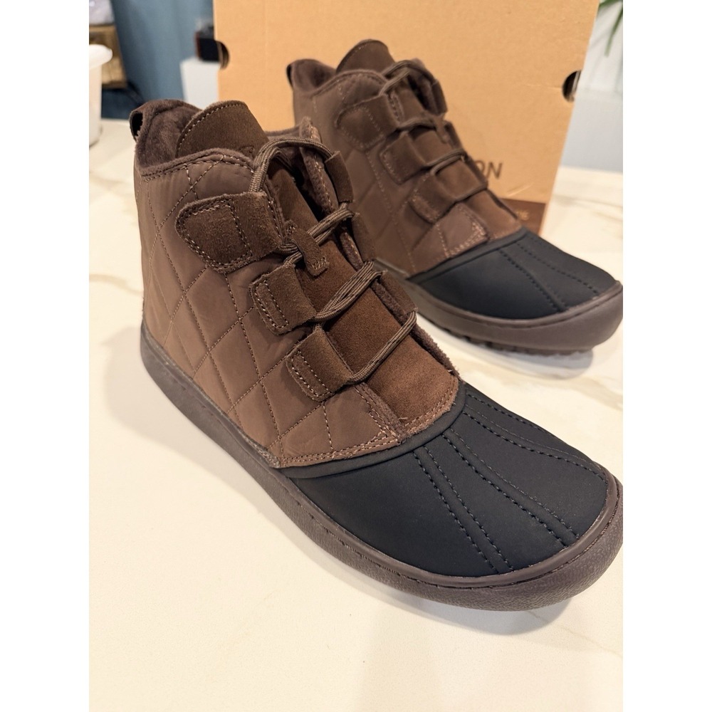 Camel Crown Men Lined Snow Boots 8.5 Brown Waterproof Duck Toe Winter Outdoor